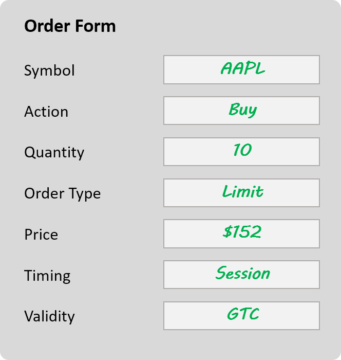 filled out example form